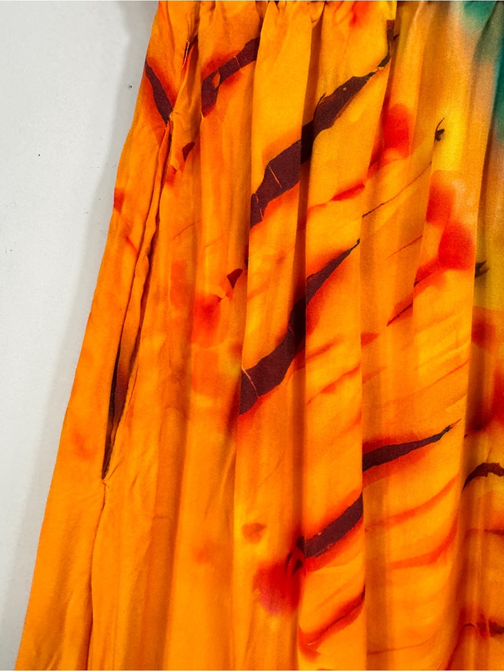 Earthbound Trading Co. Size Small Bright Multicolor Tie-Dye Harem Pants Pockets - Picture 3 of 6
